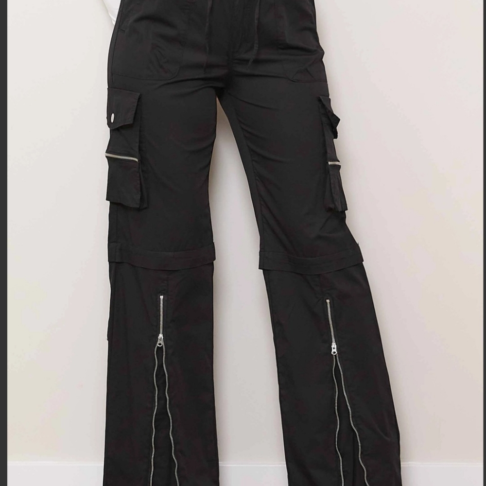 #84 🛑M BOHO CHIC FABULOUS WIDE LEG CARGO PANTS - Picture 3 of 10